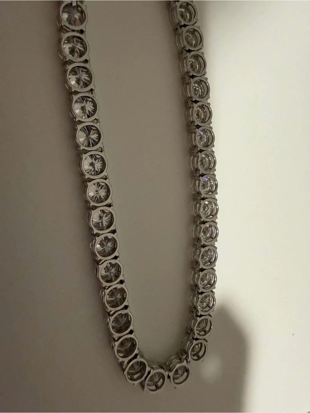 Iced out moissanite tennis chain